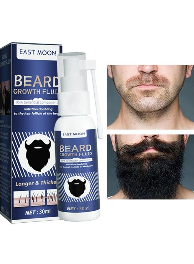 إيست مون سائل نمو اللحية، يقلل تساقط الشعر، سائل العناية بالتكثيف، رذاذ مرطب لنمو اللحية، يجعل اللحية أكثر كثافة وامتلاء ونعومة، يرطب لتقليل التجعد، 30 مل - Image 1